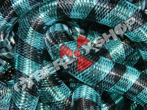 Tubular Crin - Large - Black Aqua Stripe (5 yds)