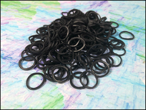 Beauty Town - Pack of 250 Mini Rubber Bands (Black)