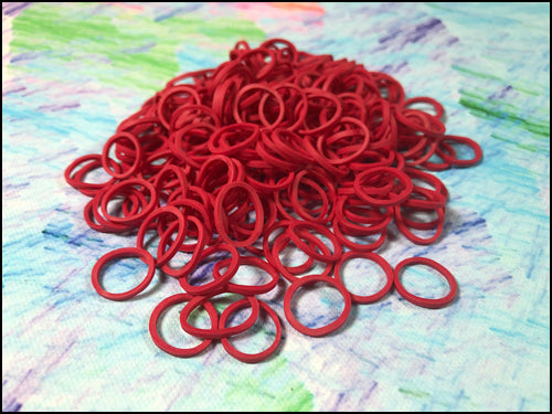Beauty Town - Pack of 250 Mini Rubber Bands (Red)