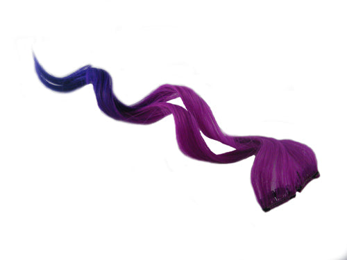 Clip-In Extensions - Curly Pink / Blue 12" (pack of 2)