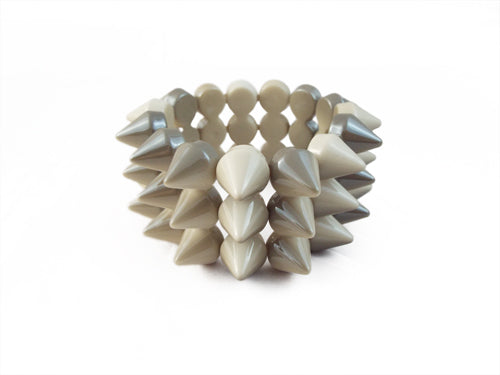 Cyber Spike Bracelet - Creamy Silver (Multi-Tone)