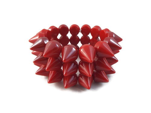 Cyber Spike Bracelet - Dark Red