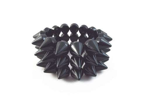 Cyber Spike Bracelet - Jet Black