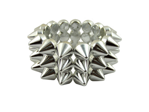 Cyber Spike Bracelet - Metallic Silver