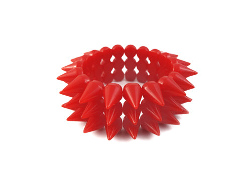 Cyber Spike Bracelet - Neon Red