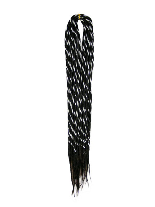 Elysee Star Dreads - #1B Off Black with White Glow In the Dark Spiral