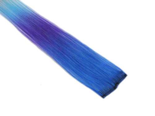 Clip-In Extensions - Royal Blue / Violet / Aqua 12" (pack of 2)
