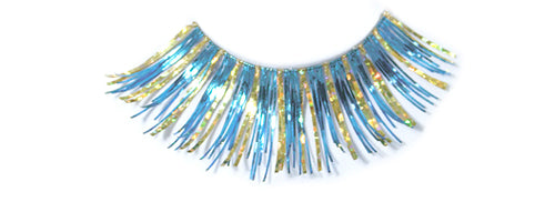Stargazer False Eyelashes #25 (Turquoise with Gold Hologram Foil)