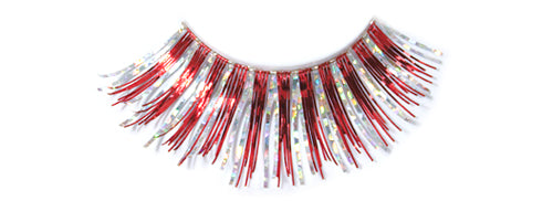 Stargazer False Eyelashes #26 (Red with Silver Hologram Foil)