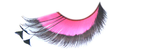 Stargazer False Eyelashes #53 (Pink & Black with Black Feathers)
