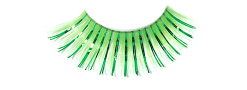 Stargazer False Eyelashes #07 (Bright Green with Green Foil)