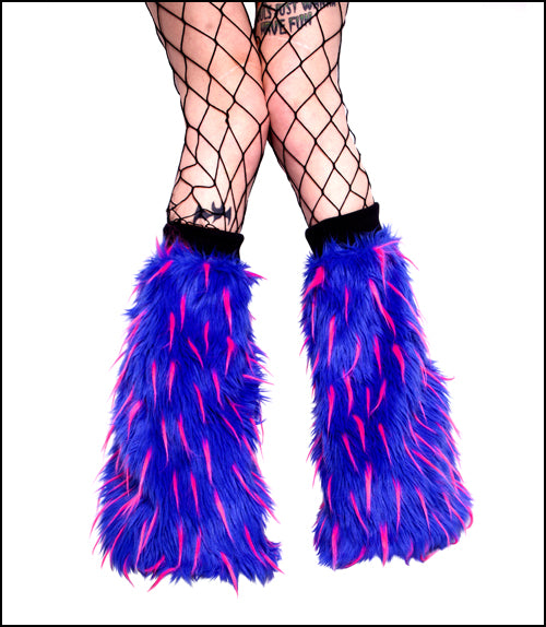 Fluffy Legwarmers - Blue Popsicle