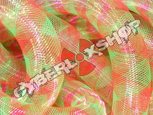 Tubular Crin - Large - Fuchsia Kiwi Non-Metallic Stripe (5 yds)