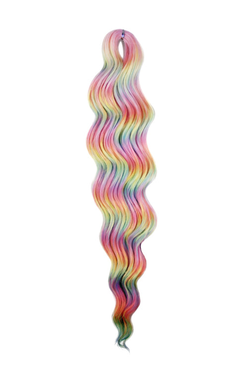 Anna Wave Braiding Hair - Glitch Rainbow Pixel