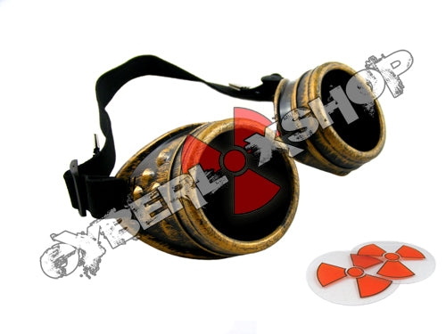 Cyber Goggles - Steampunk Antique Brass - Includes FREE Lense Design Inserts!