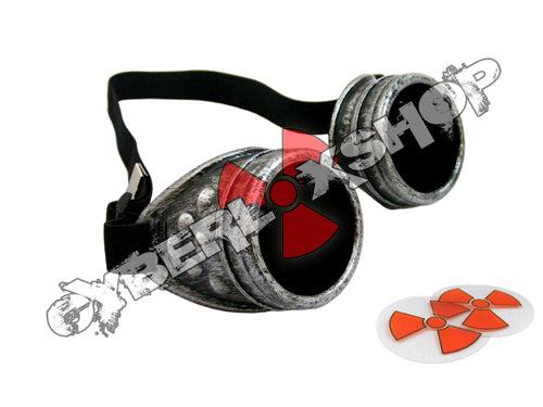 Cyber Goggles - Steampunk Antique Silver - Includes FREE Lense Design Inserts!
