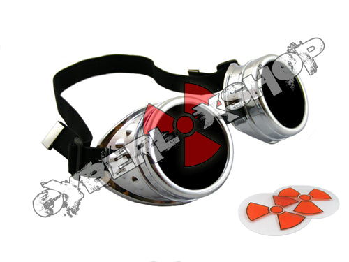 Cyber Goggles - Metallic Silver - Includes FREE Lense Design Inserts!