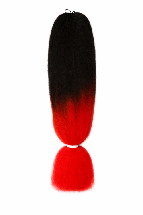 Jazzy Kanekalon Jumbo Braid - 2 Tone - #1B Off Black / Red