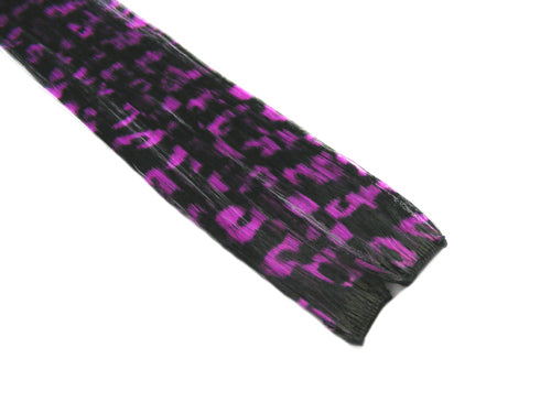 Clip-In Extensions - Black / Purple Leopard 12" (pack of 2)