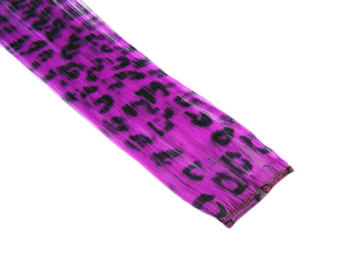 Clip-In Extensions - Fuchsia / Black Leopard 12" (pack of 2)