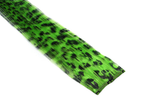 Clip-In Extensions - Neon Green / Black Leopard 12" (pack of 2)