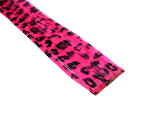 Clip-In Extensions - Neon Pink / Black Leopard 12" (pack of 2)