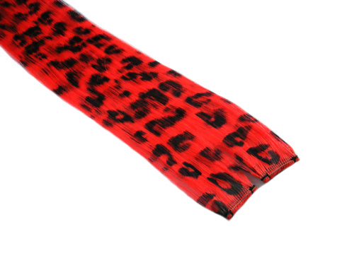 Clip-In Extensions - Red / Black Leopard 12" (pack of 2)