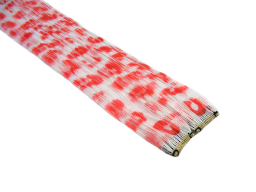 Clip-In Extensions - White / Red Leopard 12" (pack of 2)