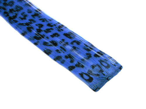 Clip-In Extensions - Royal Blue / Black Leopard 12" (pack of 2)