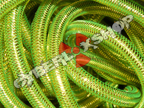 Tubular Crin - Mini - Neon Green with Gold Metallic (5 yds)