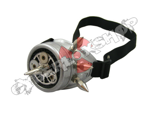 Mono Goggles - Matt Silver with Cyber Spikes / Cogs & Cyber Spike