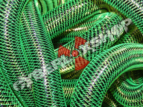 Tubular Crin - Large - Neon Green with Black Metallic (5 yds)