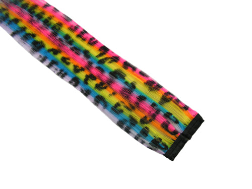 Clip-In Extensions - Neon Rainbow / Black Leopard 12" (pack of 2)