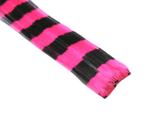 Clip-In Extensions - Pink Black Stripe 12" Coon Tail (pack of 2)