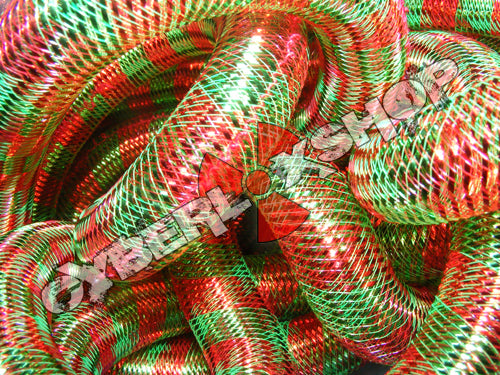 Tubular Crin - Large - Red Lime Stripe (5 yds)