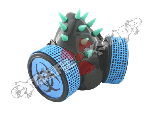 Cyber Respirator - Black / UV Blue Spikes / Biohazard