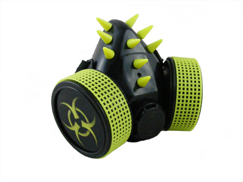Cyber Respirator - Black / UV Yellow Spikes / Biohazard