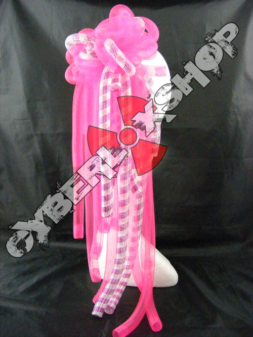 Cyberlox Scrunchie - Neon Fuchsia / Fuchsia Opal Stripe