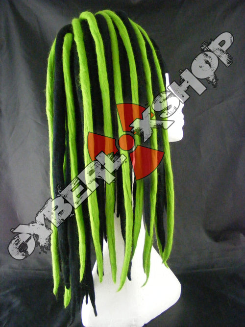 Rosa (Black / Green) Wool Dread Falls