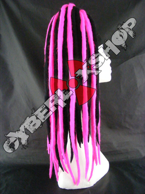 Rosa (Black / Pink) Wool Dread Falls