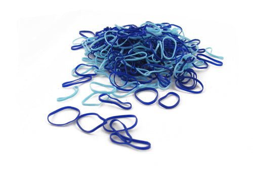 Pack of 250 Mini Silicone Bands (Blues)
