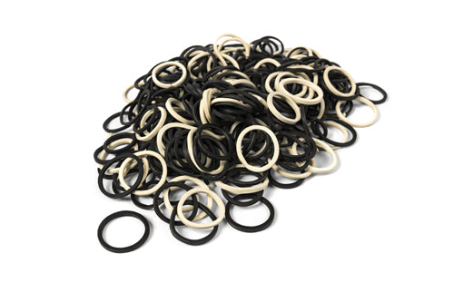Beauty Town - Pack of 250 Mini Rubber Bands (Black / White)