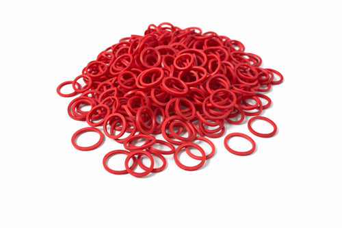 Beauty Town - Pack of 250 Mini Rubber Bands (Red)