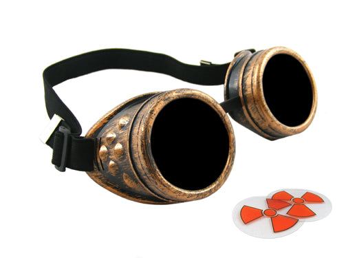 Cyber Goggles - Steampunk Antique Copper - Includes FREE Lense Design Inserts!