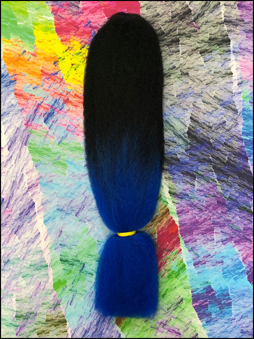 Jazzy Kanekalon Jumbo Braid - 2 Tone - #1B Off Black / Blue