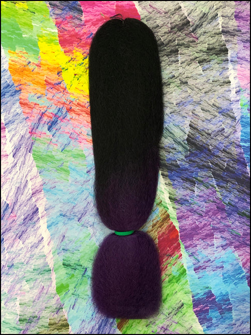 Jazzy Kanekalon Jumbo Braid - 2 Tone - #1B Off Black / Deep Purple