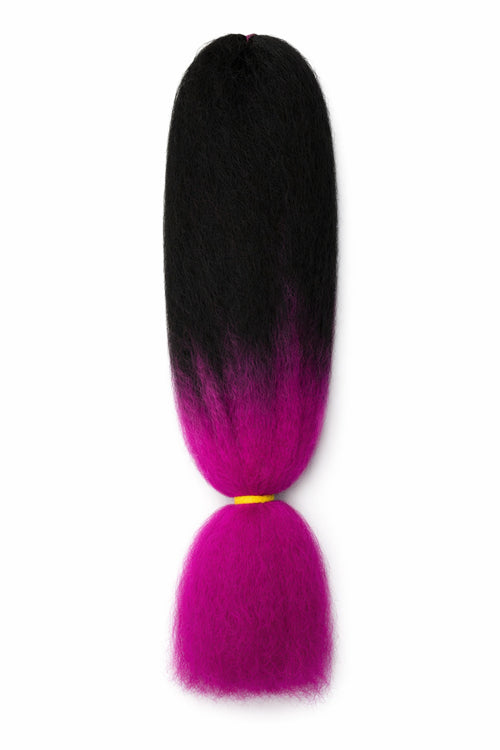 Jazzy Kanekalon Jumbo Braid - 2 Tone - #1B Off Black / Hot Purple