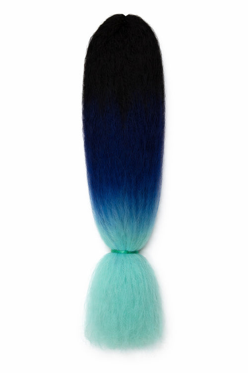 Jazzy Kanekalon Jumbo Braid - 3 Tone - #1B Off Black / Blue / Baby Blue
