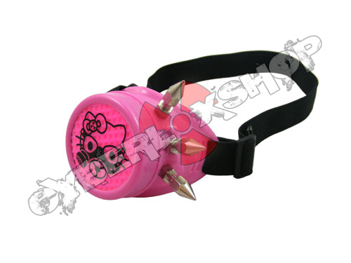 Mono Goggles - Candy Pink with Cyber Spikes / Steam Kitty