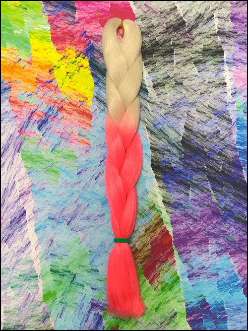 CyberloxShop Transitional Kanekalon Jumbo Braid - Blonde / Neon Pink